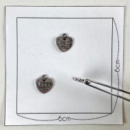 Charm cœur argenté