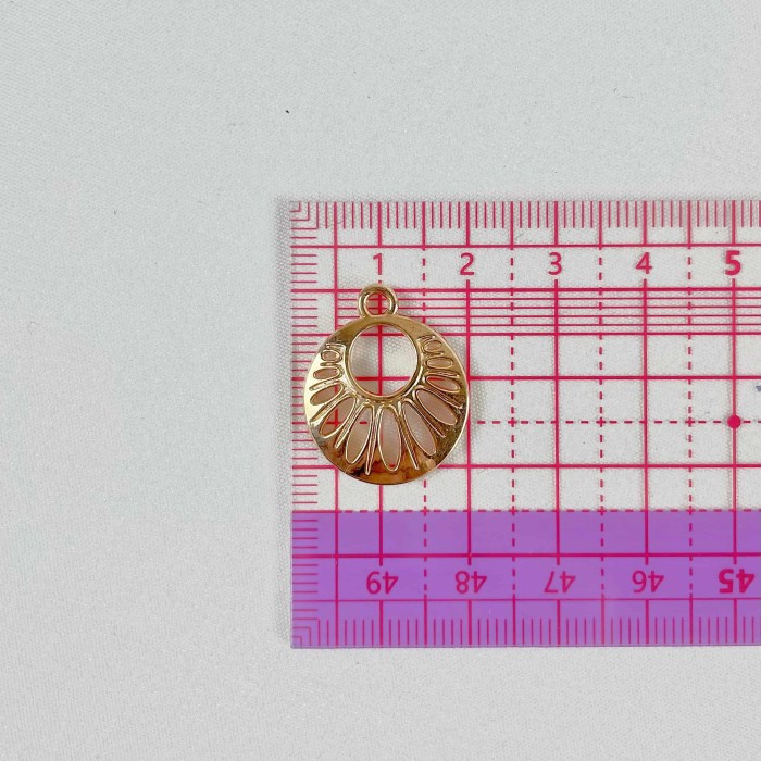 Charm rond fantaisie doré