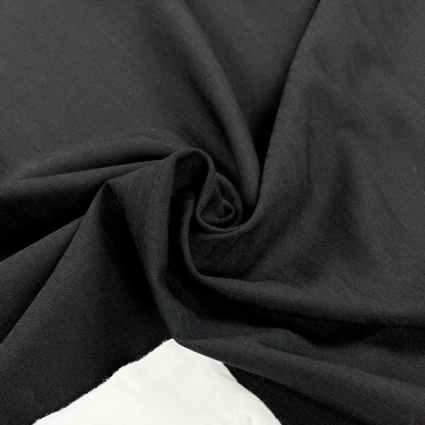 Tissu polyester élasthanne à rayures légère noire Tissu polyester élasthanne à rayures légère noire