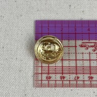 Bouton plastique ancre marine arrondi doré 20mm