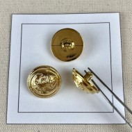 Bouton plastique ancre marine arrondi doré 20mm