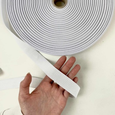 Ruban élastique blanc 25mm Ruban élastique blanc 25mm