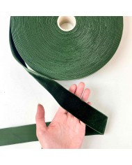 Ruban velours élastique émeraude 40mm Ruban velours élastique émeraude 40mm