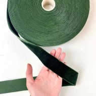 Ruban velours élastique émeraude 40mm