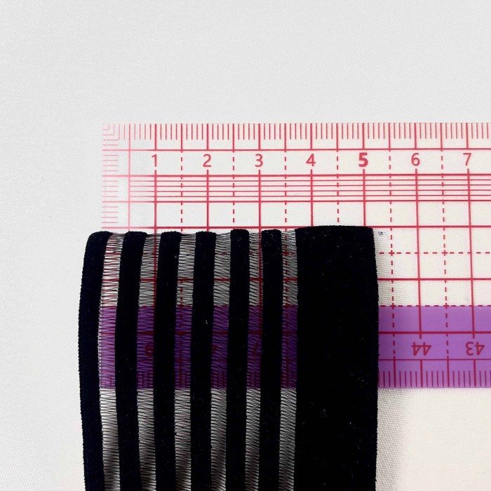 Elastique à taille ajourée fantaisie noir 50mm