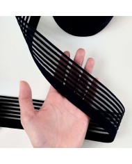 Elastique à taille ajourée fantaisie noir 50mm