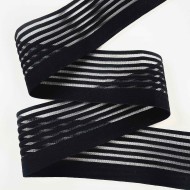 Elastique à taille ajourée fantaisie noir 50mm