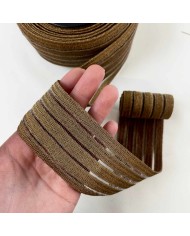 Elastique à taille ajourée fantaisie ocre 50mm Elastique à taille ajourée fantaisie ocre 50mm