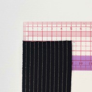 Elastique à taille ajourée noir rayures  50mm Elastique à taille ajourée noir rayures  50mm