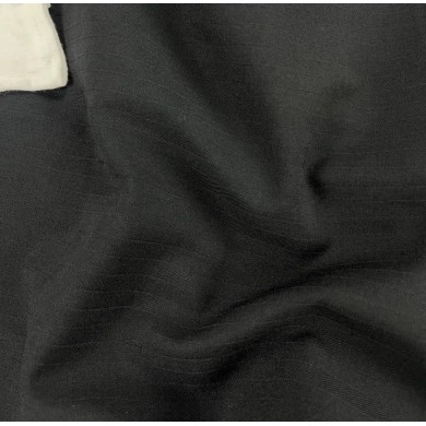 Tissu polyester élasthanne à rayures légère noire Tissu polyester élasthanne à rayures légère noire