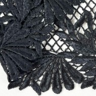 Dentelle macramé grillage en losange noir 16cm Dentelle macramé grillage en losange noir 16cm