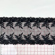 Dentelle macramé grillage en losange noir 16cm Dentelle macramé grillage en losange noir 16cm