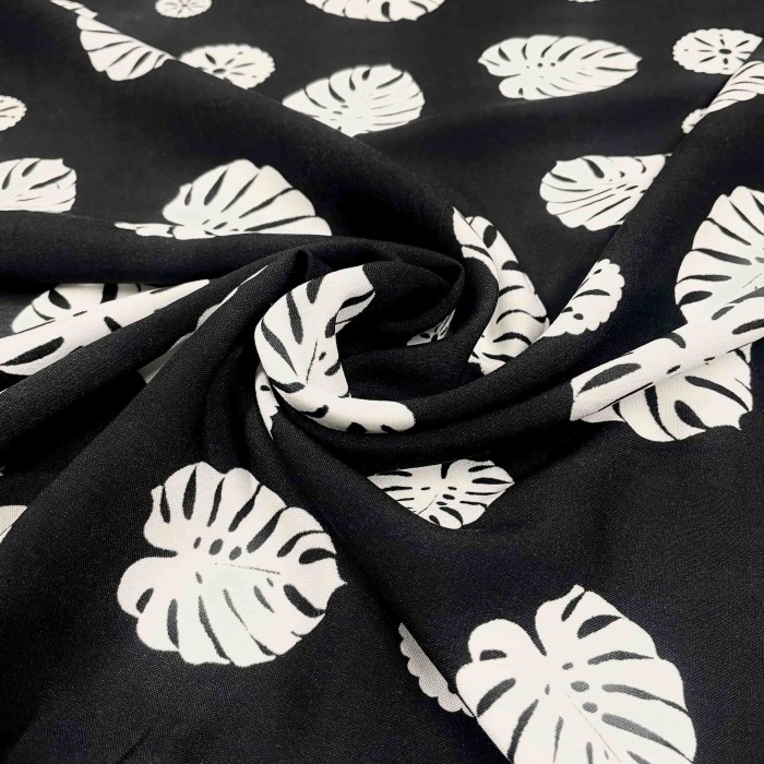 Tissu viscose feuille bicolore