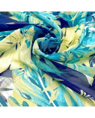 Tissu voile de polyester feuilles multicolore Tissu voile de polyester feuilles multicolore