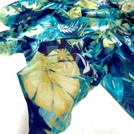 Tissu voile de polyester feuilles multicolore Tissu voile de polyester feuilles multicolore