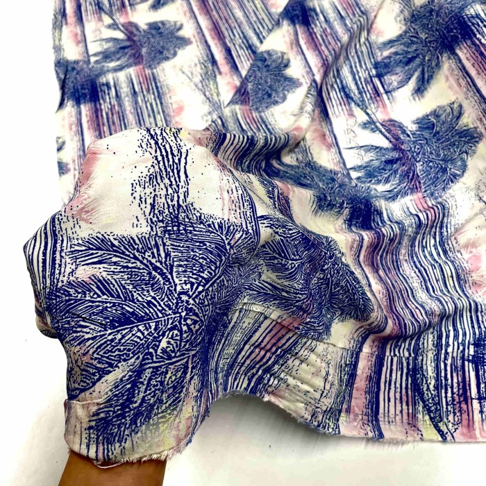 Tissu viscose palmier multicolore Tissu viscose palmier multicolore