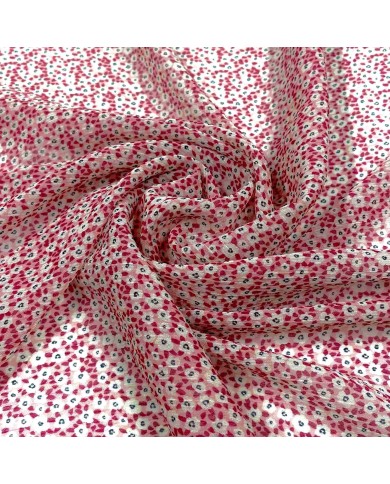 Tissu voile de polyester fleur rose