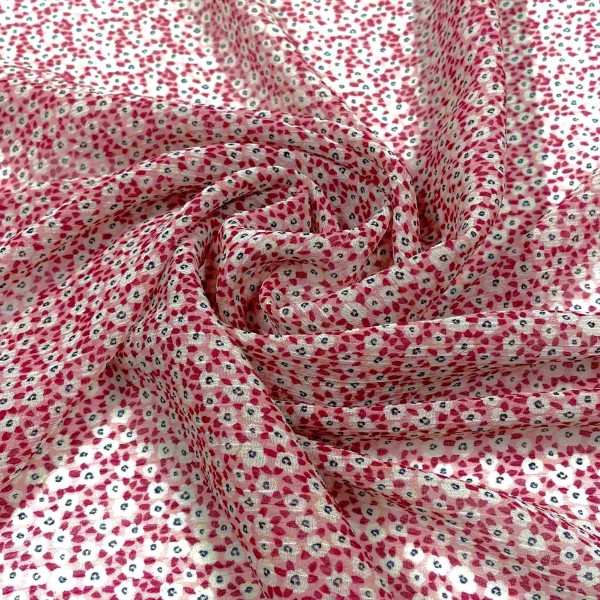 Tissu voile de polyester fleur rose Tissu voile de polyester fleur rose