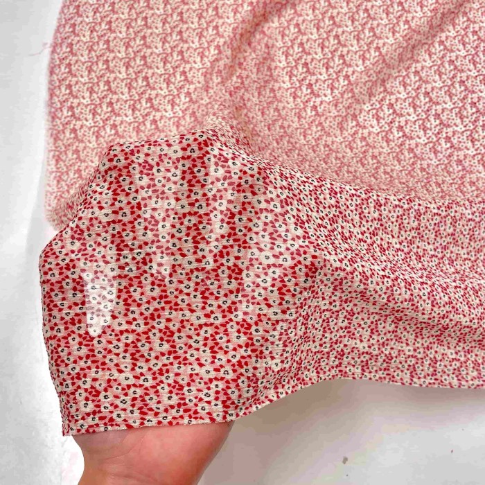 Tissu voile de polyester fleur rose