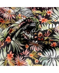 Tissu coton motifs nature multicolore Tissu coton motifs nature multicolore