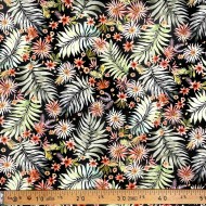 Tissu coton motifs nature multicolore