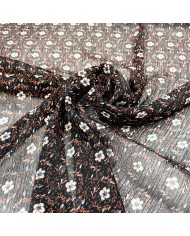 Tissu voile de polyester à fleur multicolore Tissu voile de polyester à fleur multicolore