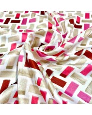 Tissu polyester imprimé géométrique multicolore Tissu polyester imprimé géométrique multicolore