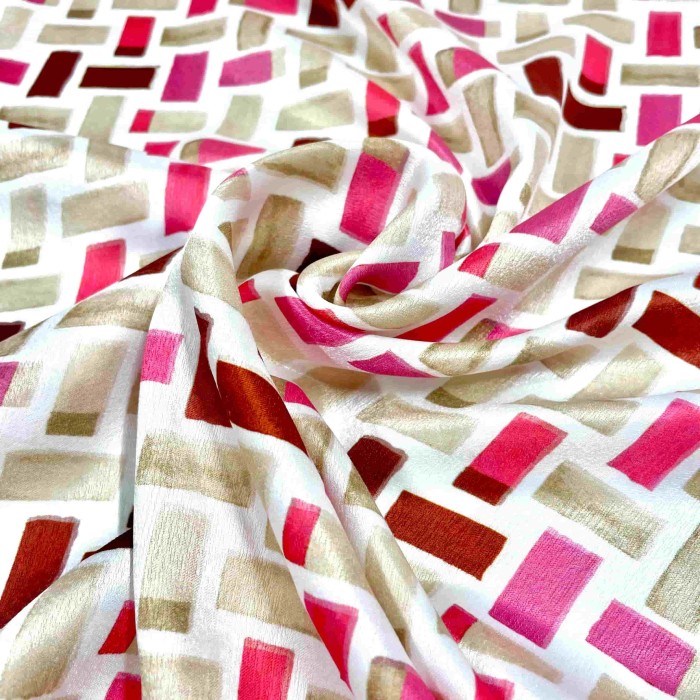 Tissu polyester imprimé géométrique multicolore Tissu polyester imprimé géométrique multicolore