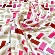 Tissu polyester imprimé géométrique multicolore Tissu polyester imprimé géométrique multicolore