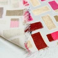 Tissu polyester imprimé géométrique multicolore Tissu polyester imprimé géométrique multicolore