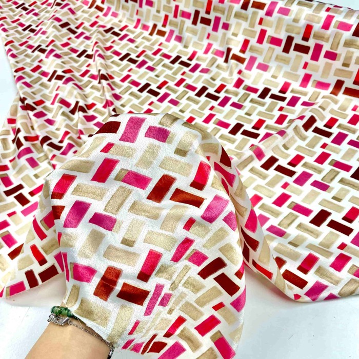 Tissu polyester imprimé géométrique multicolore Tissu polyester imprimé géométrique multicolore