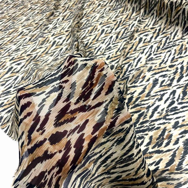 Tissu voile de polyester imprimé animal multicolore Tissu voile de polyester imprimé animal multicolore