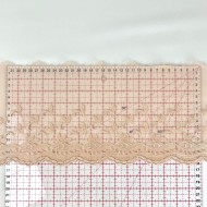 Dentelle vagues pêches sur tulle pêche 16cm Dentelle vagues pêches sur tulle pêche 16cm