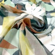 Tissu voile de polyester nature multicolore