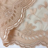 Dentelle vagues pêches sur tulle pêche 16cm Dentelle vagues pêches sur tulle pêche 16cm