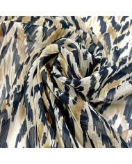 Tissu voile de polyester imprimé animal multicolore