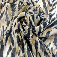 Tissu voile de polyester imprimé animal multicolore