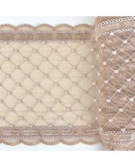 Dentelle élasthanne losange beige 17cm Dentelle élasthanne losange beige 17cm
