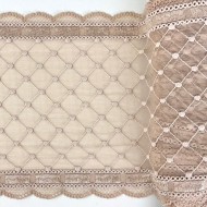 Dentelle élasthanne losange beige 17cm Dentelle élasthanne losange beige 17cm
