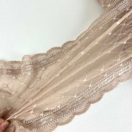 Dentelle élasthanne losange beige 17cm Dentelle élasthanne losange beige 17cm