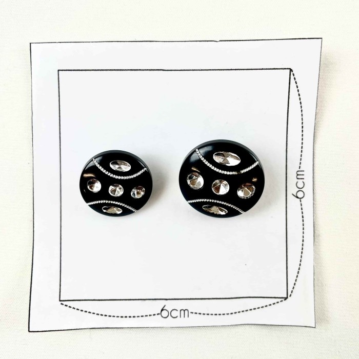 Bouton plastique bijou noir 18mm
