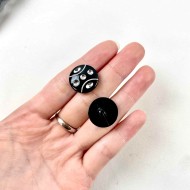 Bouton plastique bijou noir 18mm