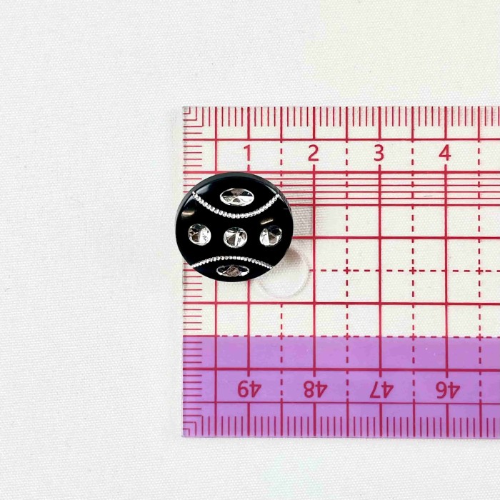 Bouton plastique bijou noir 18mm