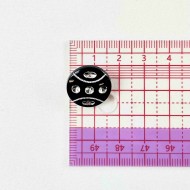 Bouton plastique bijou noir 18mm