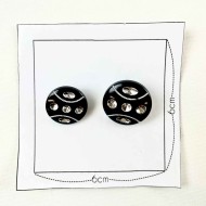 Bouton plastique bijou noir 22mm