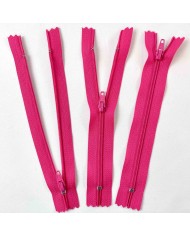 Fermeture non séparable rose en nylon 14cm