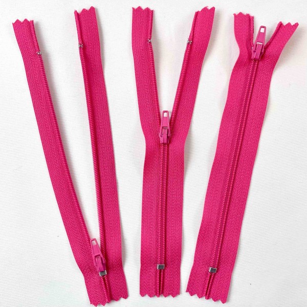 Fermeture non séparable rose en nylon 14cm Fermeture non séparable rose en nylon 14cm