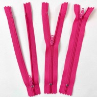 Fermeture non séparable rose en nylon 14cm