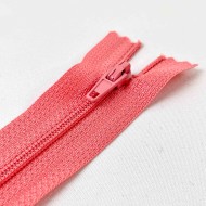 Fermeture non séparable rose corail en nylon 14cm