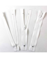 Fermeture non séparable blanc en nylon 14cm